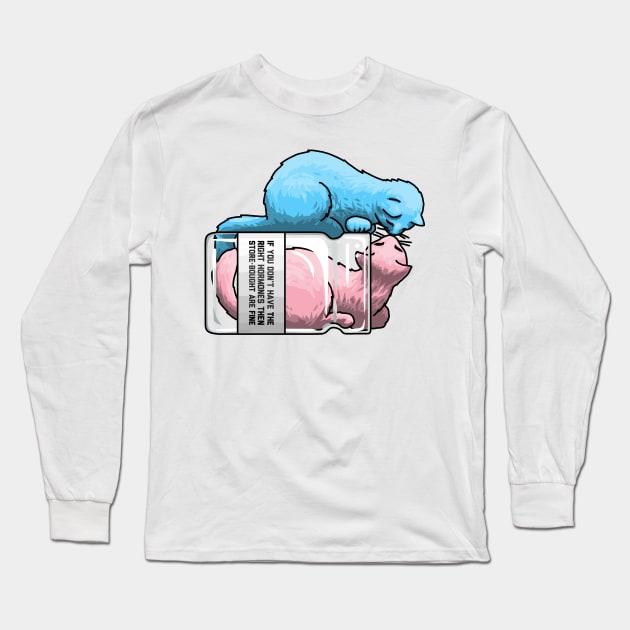 Store-bought Hormones Cat E Long Sleeve T-Shirt by Art by Veya